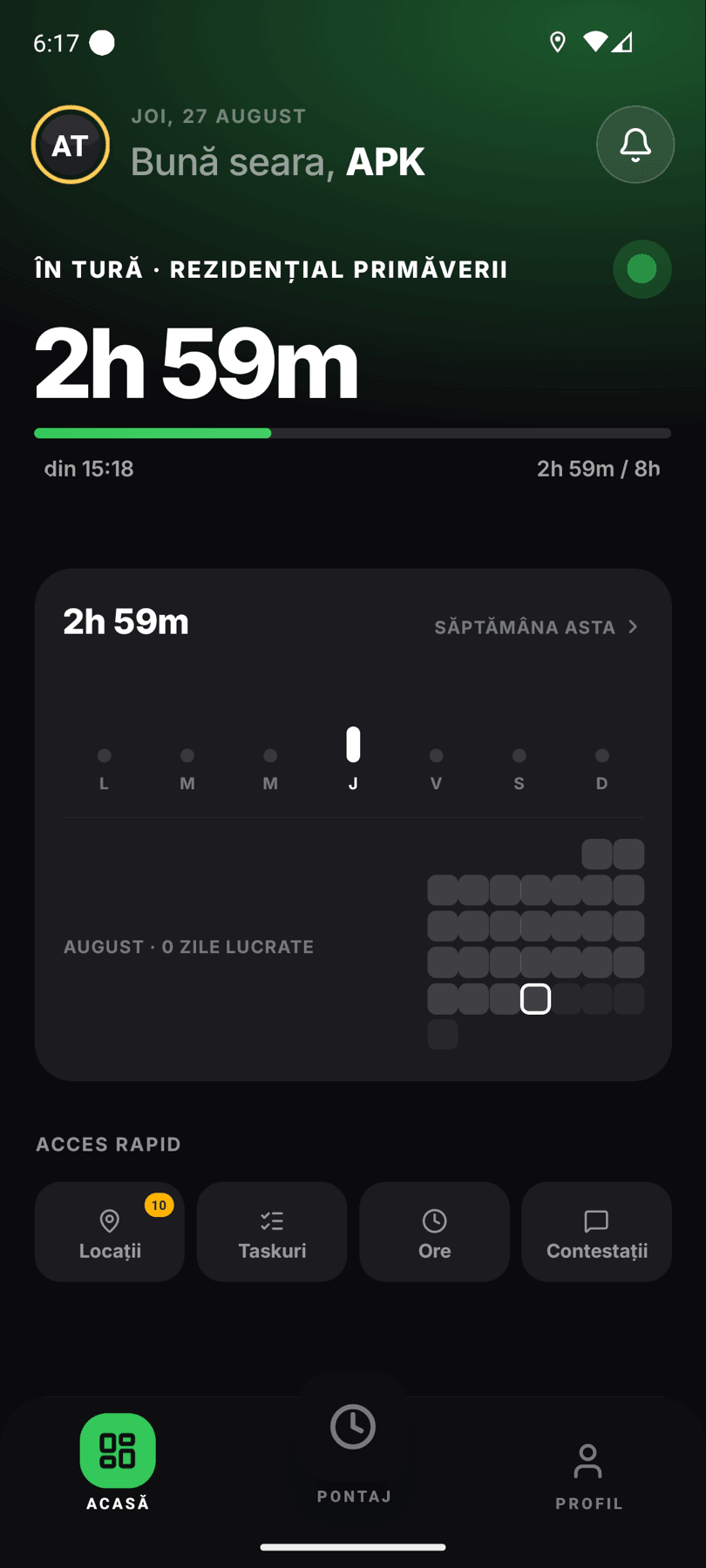 Aplicația mobilă într-o tură activă