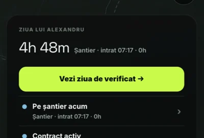 Ziua unui om: cât a stat pe șantier și de la ce oră, firmă demo